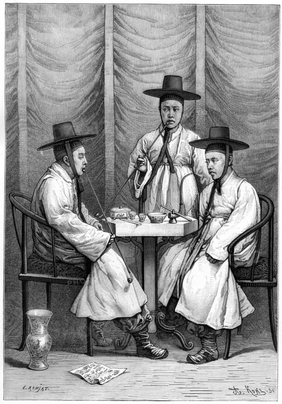 Korean mandarins, 1895.Artist: Armand Kohl