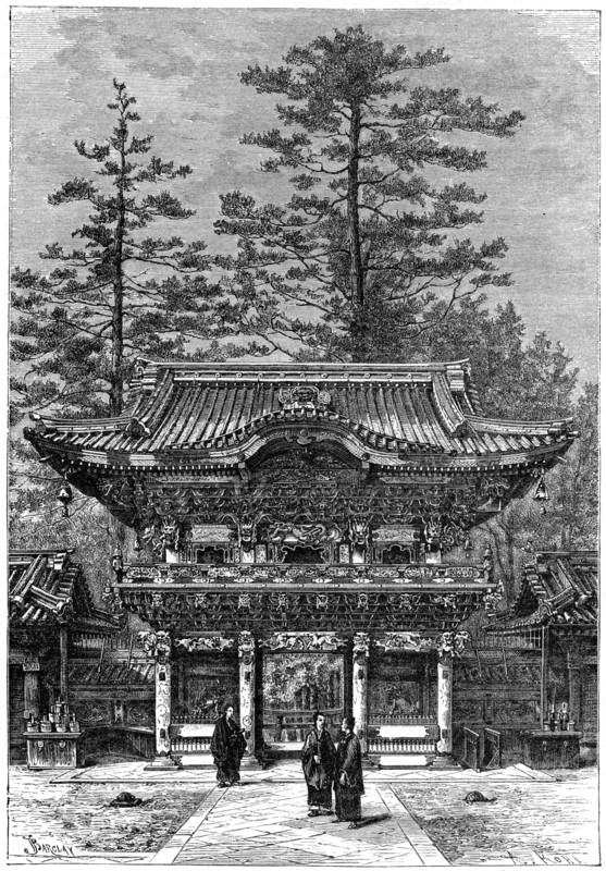 Portico of the Temple of the Four Dragons (Nikko Toshogu), Nikko, Japan, 1895.Artist: Armand Kohl
