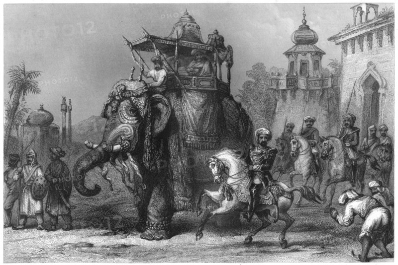 'The Nana Sahib with his escort', c1860. Artist: Unknown