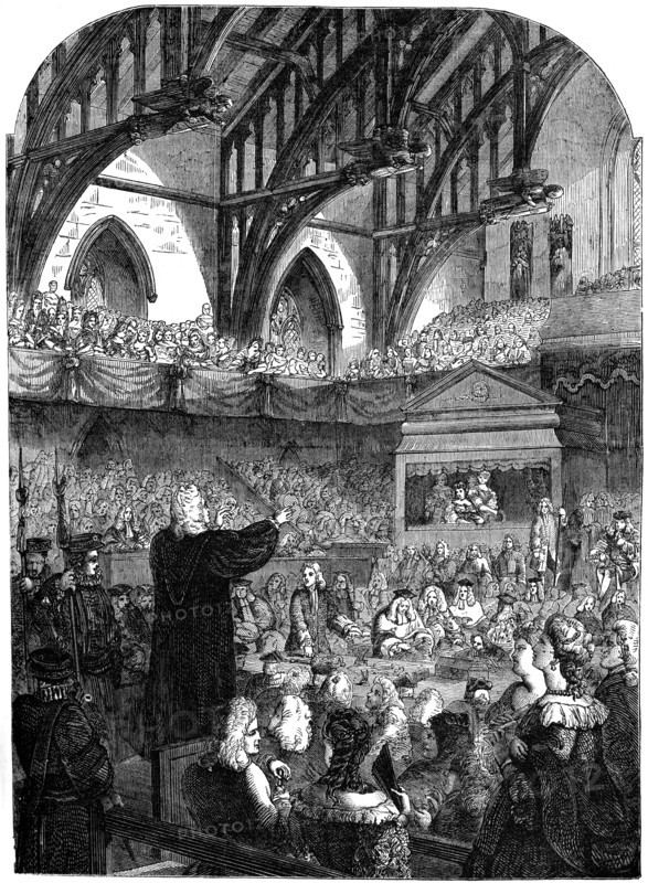 The trial of Dr Sacheverel, 18th century (19th century). Artist: Unknown