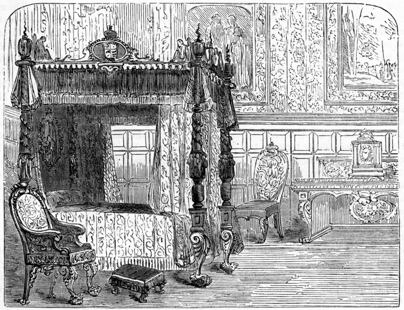 Queen Anne's (1665-1714) bedchamber, 18th century (19th century). Artist: Unknown
