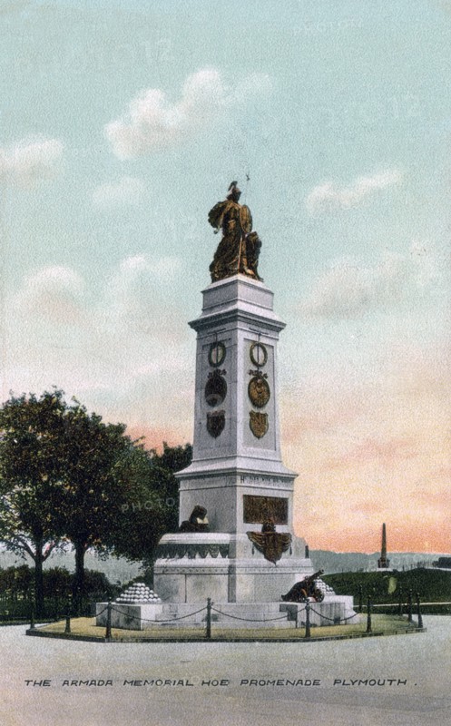 The Armada Memorial, Hoe Promenade, Plymouth, Devon, early 20th century. Artist: Unknown