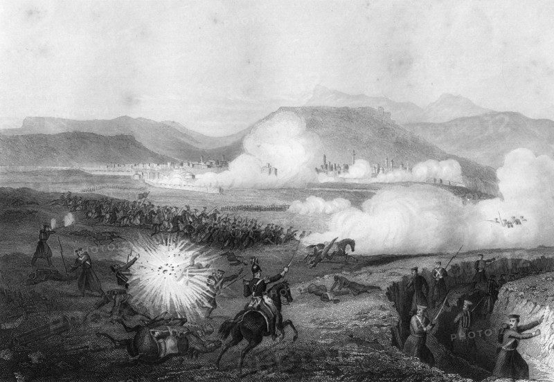 Repulse of the Russians, Battle of Kars, Turkey, Crimean War, 29 September 1855, (1857). Artist: G Greatbach