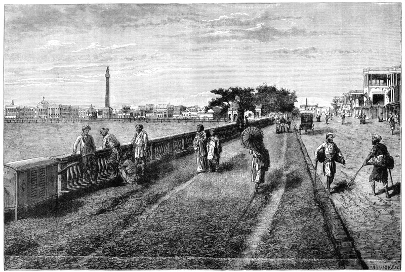 The Esplanade and Government House, Calcutta, India, 19th century. Artist: Unknown