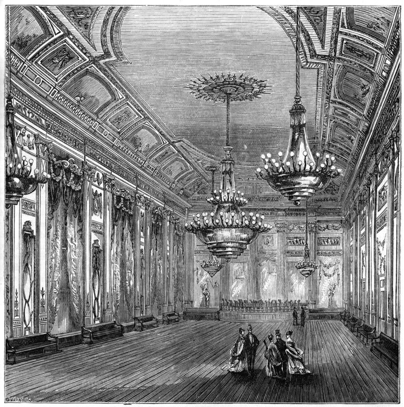 The ballroom at Willis's Rooms, London, 1891. Artist: Unknown
