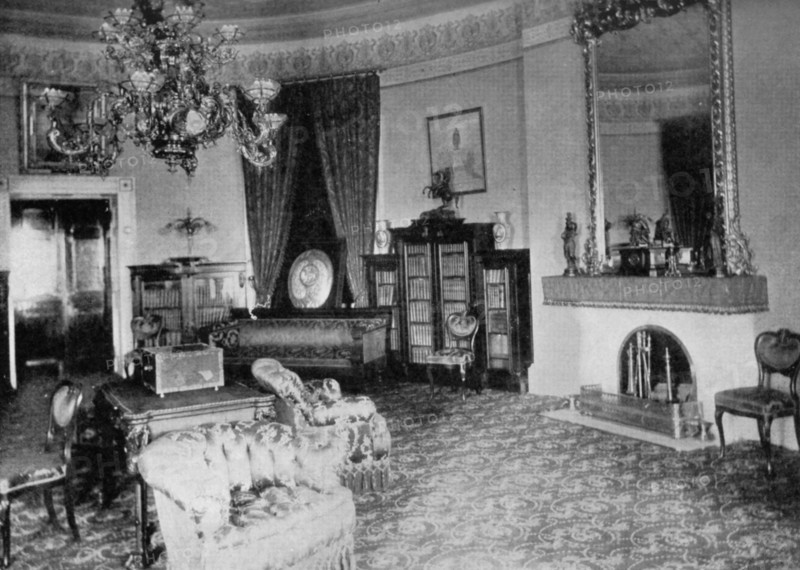 The Oval Sitting-room at the White House, Washington DC, USA, 1908. Artist: Unknown