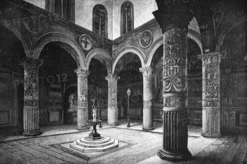 The Court of the Palazzo Vecchio, Florence, Italy, 1882. Artist: Unknown