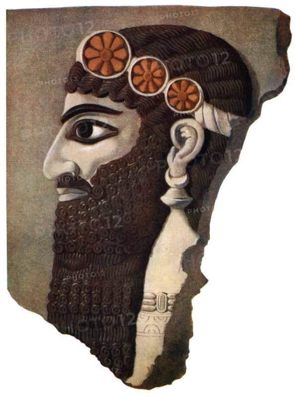 The head of an Assyrian priest or winged divinity, 1933-1934. Artist: Unknown