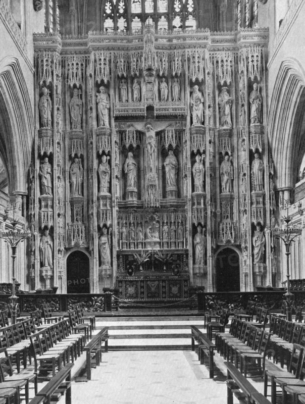 The reredos of Winchester Cathedral, 1924-1926. Artist: Unknown