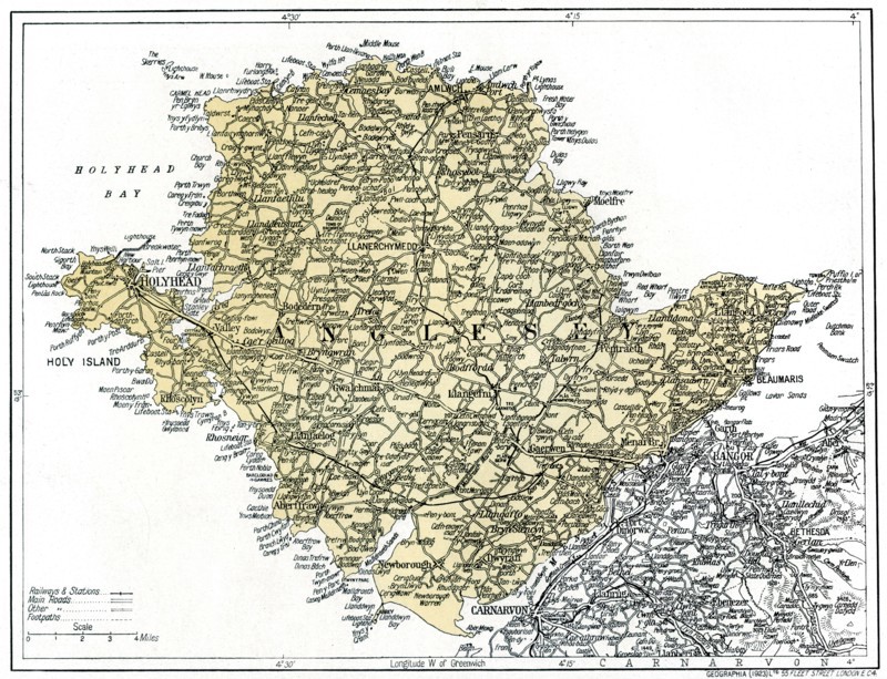 Map of Anglesey, 1924-1926. Artist: Unknown