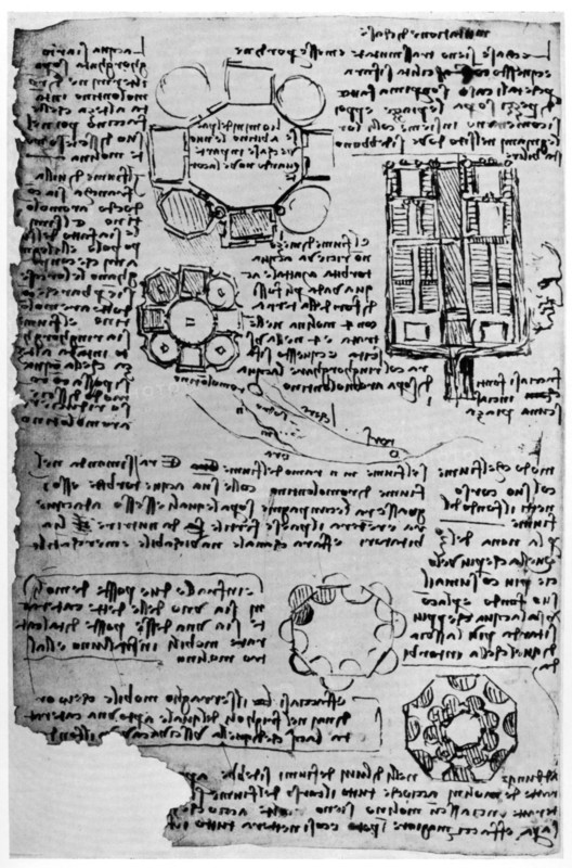 Sketch for Romorantin Castle, 1517-1518 (1954).Artist: Leonardo da Vinci