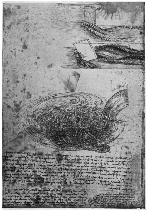 Flow of eddies in a waterfall, 1509-1511 (1954).Artist: Leonardo da Vinci