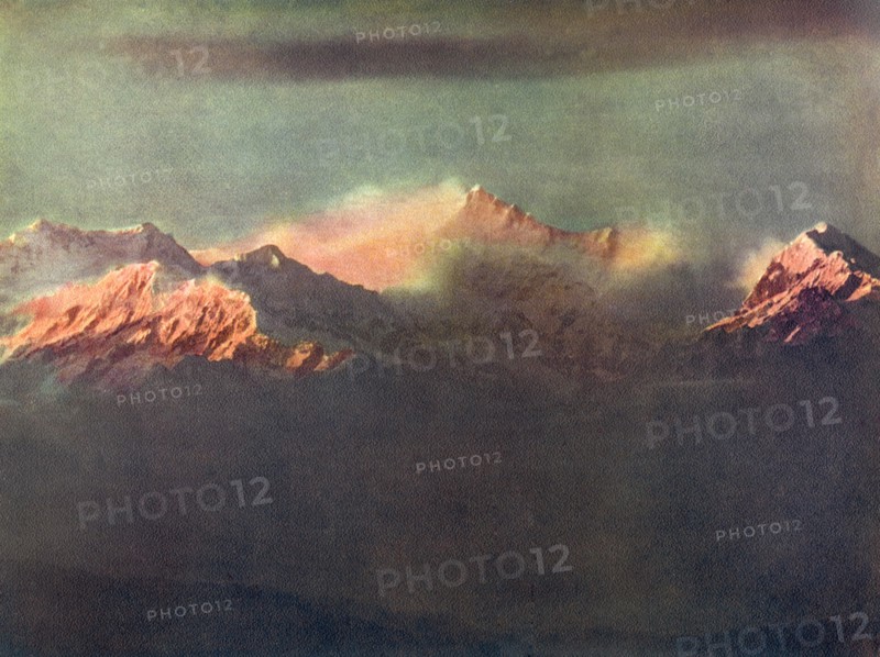 'Last Rays of Light on Kinchenjunga', c1910. Artist: Unknown