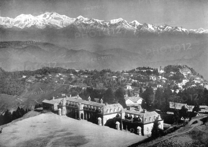 The Snow Range and Darjeeling from above St Paul's School, West Bengal, India, c1910. Artist: Unknown