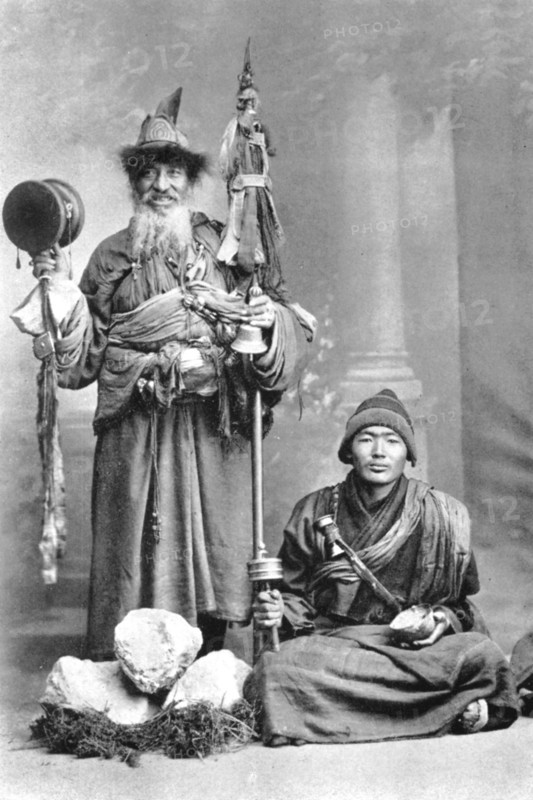 Tibetan mendicants, c1910. Artist: Unknown