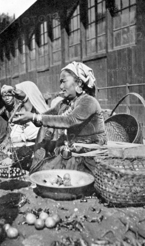 A bazaar in Darjeeling, West Bengal, India, c1910. Artist: Unknown