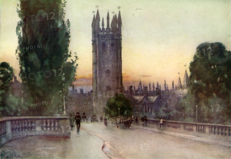 Magdalen bell tower, Oxford, Oxfordshire, 1924-1926. Artist: George F Nicholls