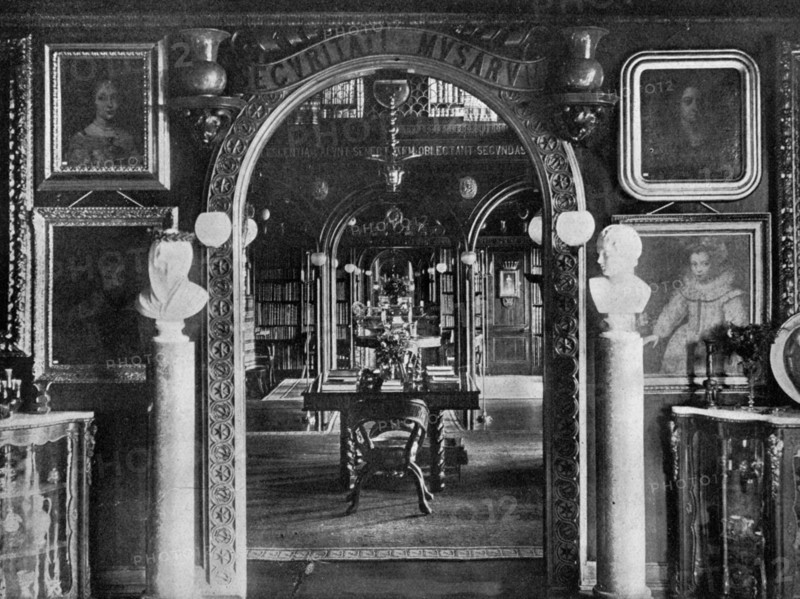 The library, Keir House, Bridge of Allan, Stirlingshire, Scotland, 1924-1926. Artist: Valentine & Sons Ltd