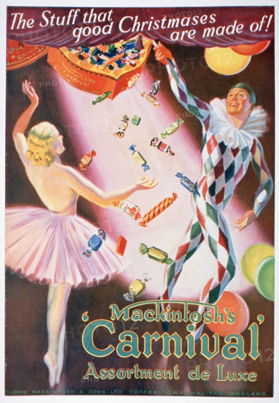 Advert for Mackintosh's 'Carnival' toffee assortments, 1935. Artist: Unknown