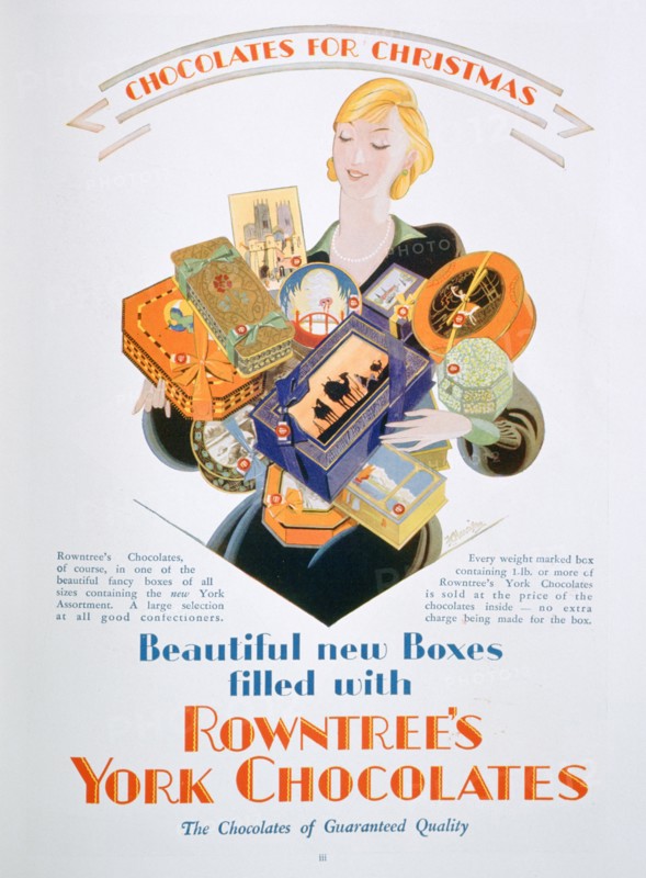 Christmas advert for Rowntree's York Chocolates, 1928. Artist: Unknown