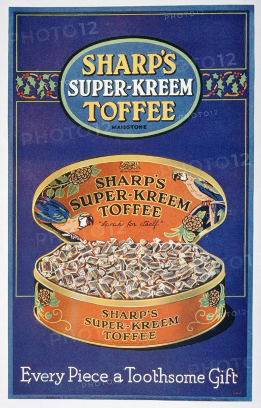 Advert for Sharp's Super-Kreem Toffee, 1928. Artist: Unknown