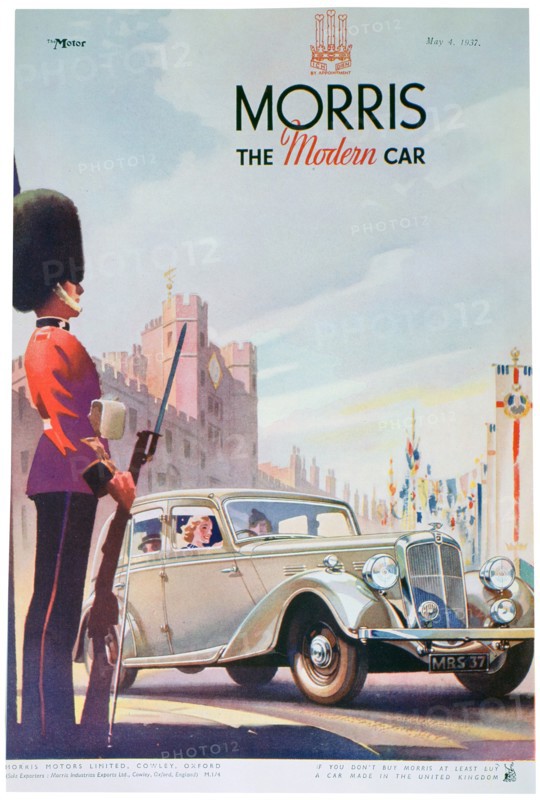 Advert for Morris motor cars, 1937. Artist: Unknown