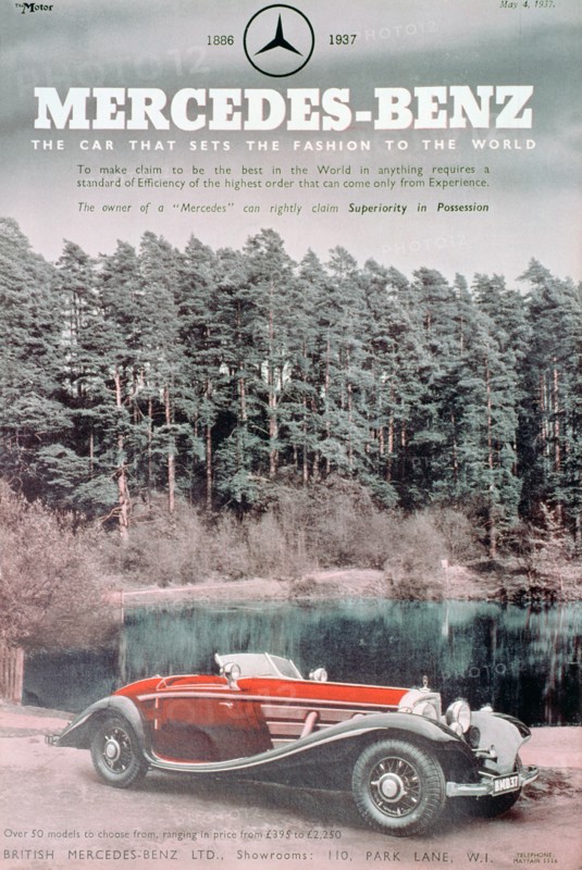 Mercedes-Benz car advert, 1937. Artist: Unknown