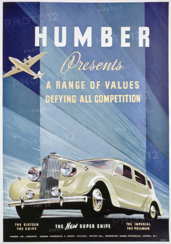 Advert for Humber motor cars, 1938. Artist: Unknown