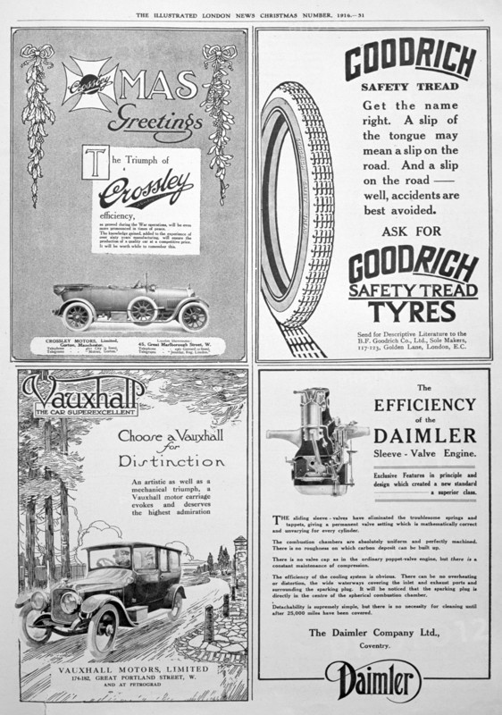 An advertising page in the Illustrated London News, Christmas, 1916. Artist: Unknown