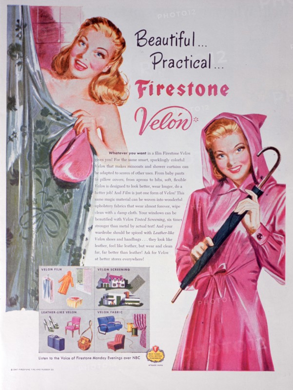 Advert for Firestone Velon, 1947. Artist: Unknown