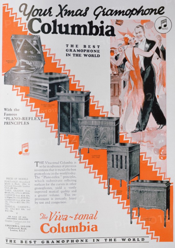 Christmas advert for Columbia Gramophones, 1929. Artist: Unknown
