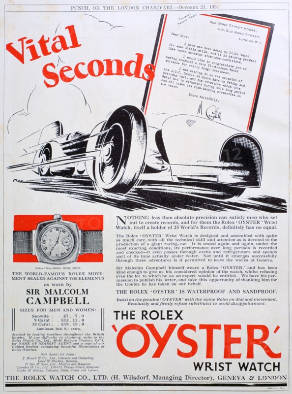 Rolex 'Oyster wristwatch advert, 1931. Artist: Unknown