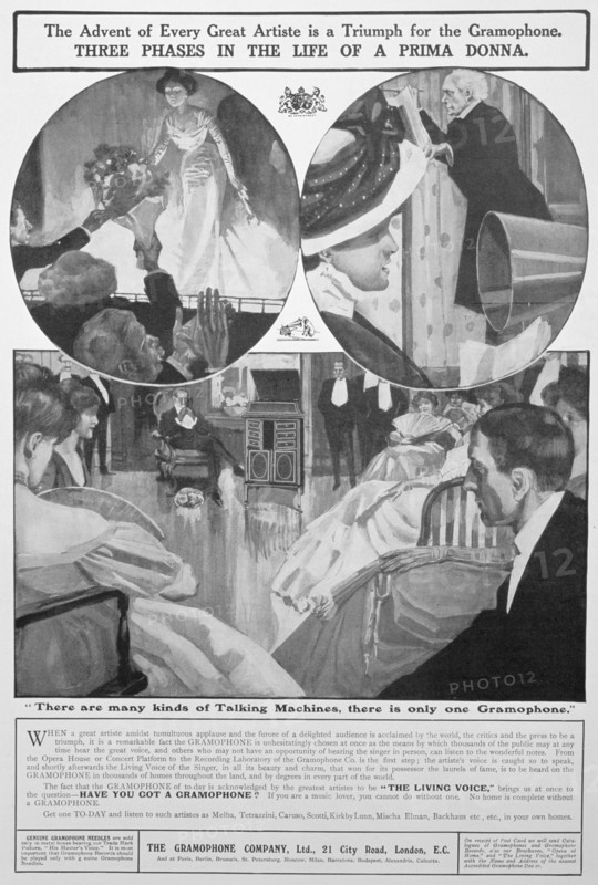Avert for the Gramophone Co, 1909. Artist: Unknown