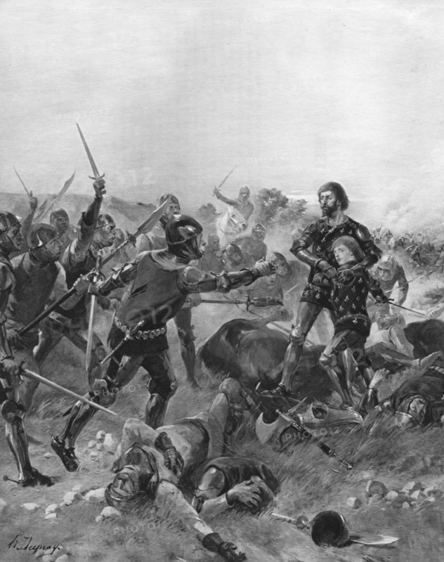 Battle of Poitiers, France, 1356. Artist: Unknown