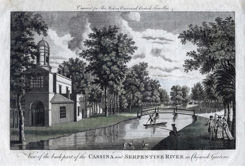 'View of the back part of the Cassina and Serpentine River in Chiswick Gardens', London. Artist: Unknown