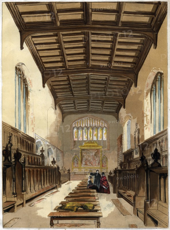Interior of St John's College Chapel, Cambridge, Cambridgeshire. Artist: Unknown