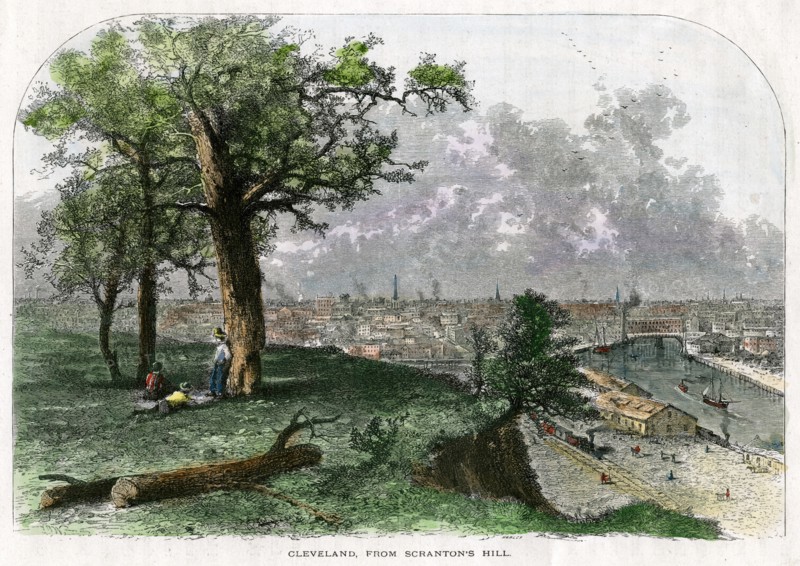 Cleveland, from Scranton's Hill, Ohio, USA, 19th century. Artist: Harley