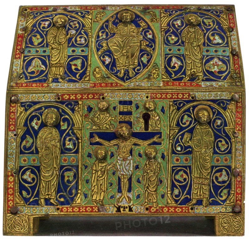 Reliquary, champlevé enamel on copper, 13th century, (1931). Artist: Unknown