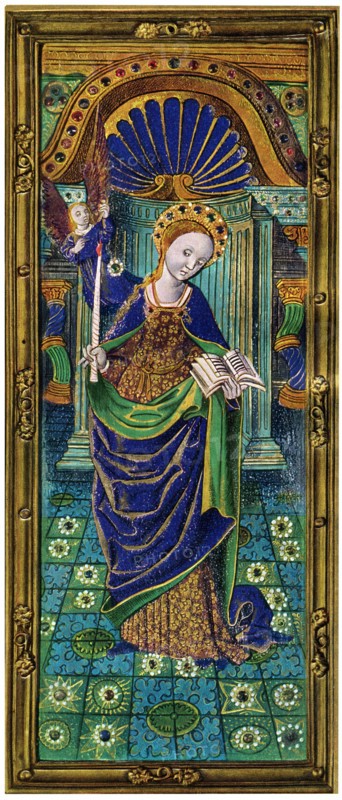 Shutter of a triptych, champlevé enamel on copper, 16th century, (1931). Artist: Unknown
