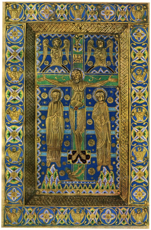 Plaque binding (plaque de reliure), champlevé enamel on copper, 13th century, (1931). Artist: Unknown
