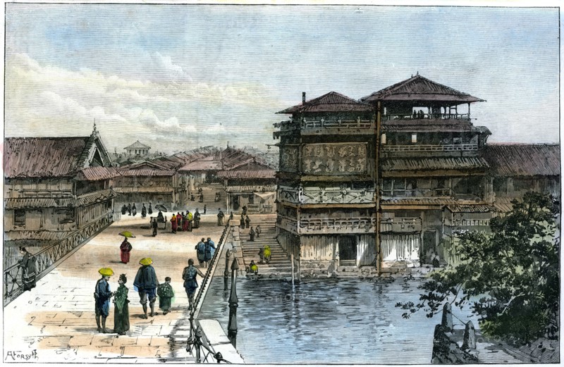 Yebisu Bashi, Osaka, Japan, 1891. Artist: A Forsyth