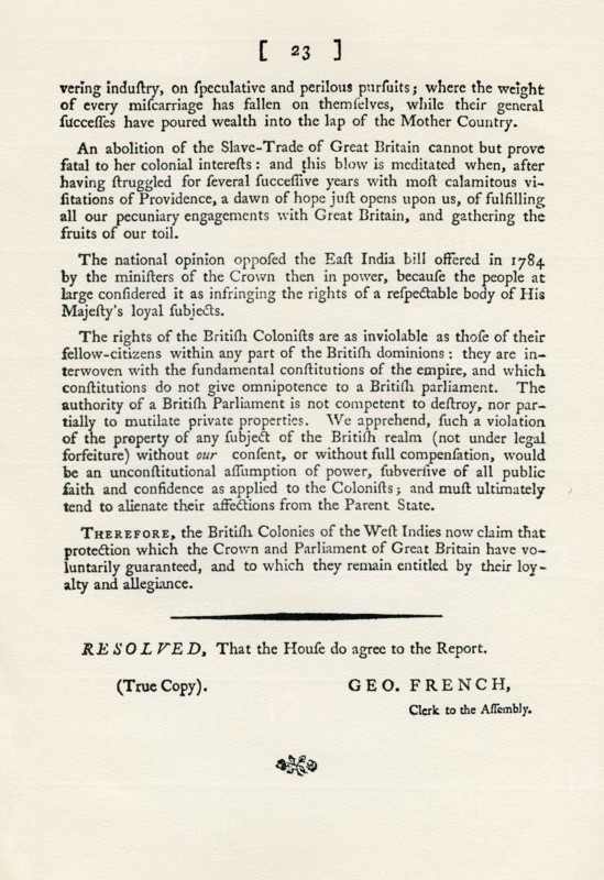 A remonstration of the subject of the slave trade, 1789 (1965). Artist: Unknown