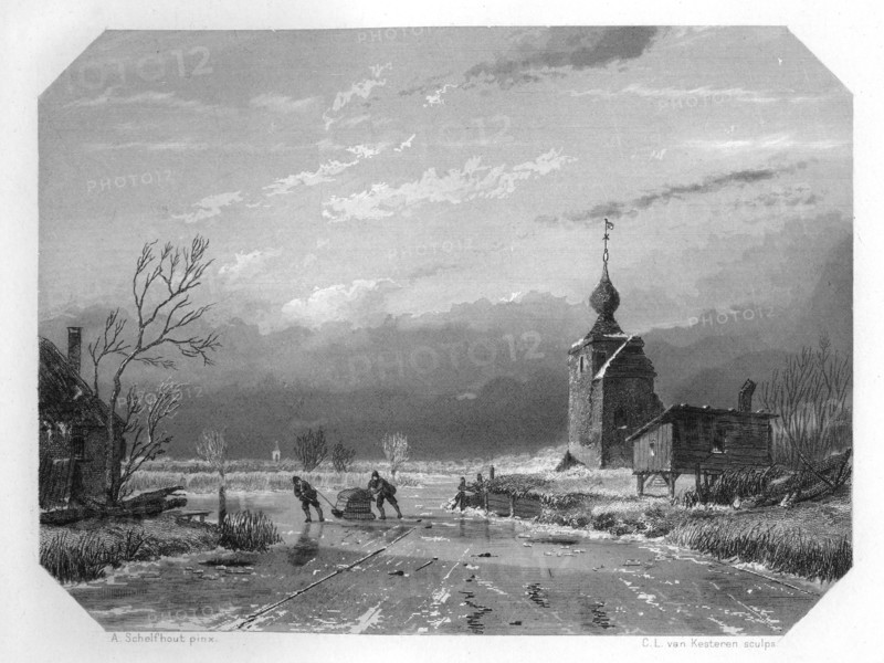 The winter of 1740, Netherlands, (c1870). Artist: CL van Kesteren
