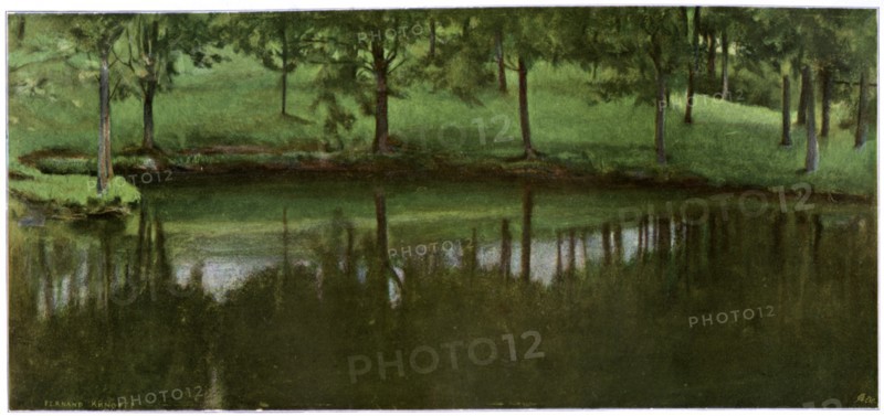'L'Etang De Menil', 1898.Artist: Fernand Khnopff