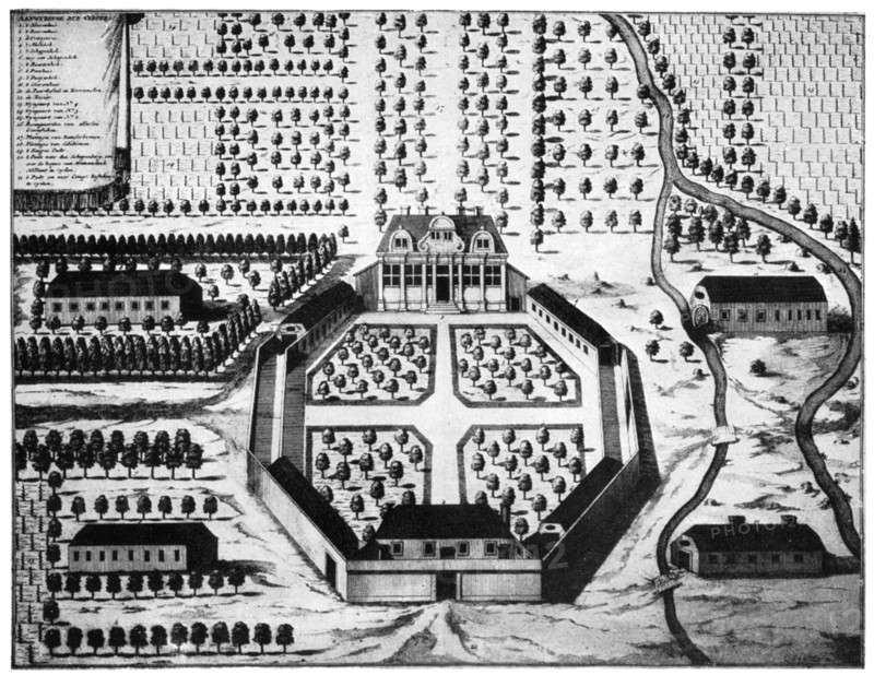 Aerial view of the Vergelegen wine estate, South Africa, 18th century (1931). Artist: Unknown