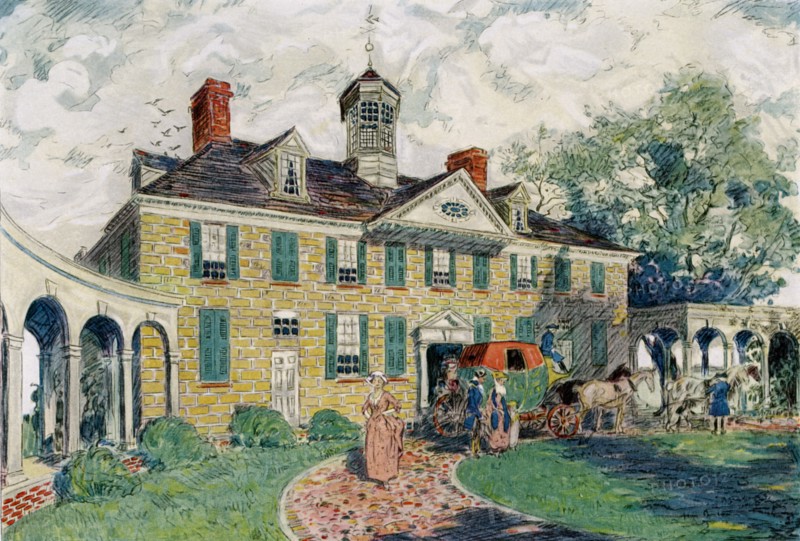 Mount Vernon, near Alexandria, Virginia, USA, c18th century (1921).Artist: James Preston