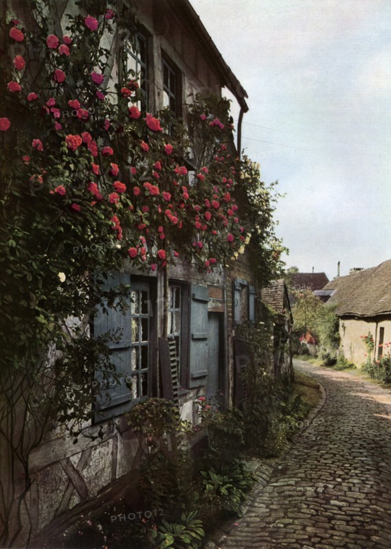 A cobbled street in Gerberoy, France, 1938. Artist: Unknown