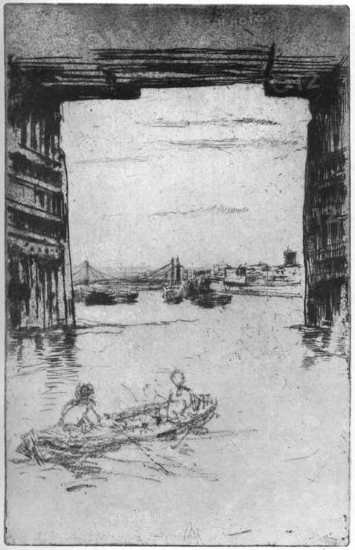 'Under Old Battersea Bridge', 1879 (1904).Artist: James Abbott McNeill Whistler