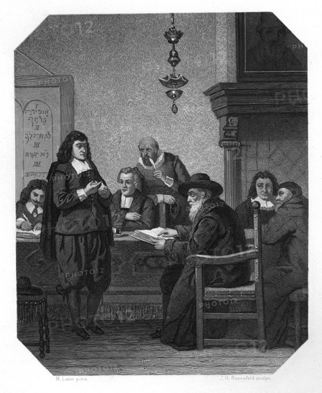 Benedict Spinoza, 17th century Dutch philosopher, c1870.Artist: JH Rennefeld