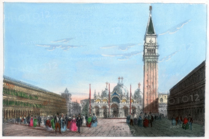 St Mark's Square, Venice, Italy, 19th century.Artist: Kirchmayr